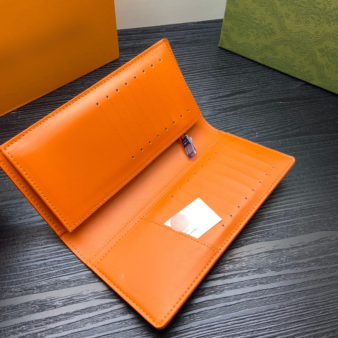 Orange Small Logo Large Bi-Fold Wallet - PREORDER