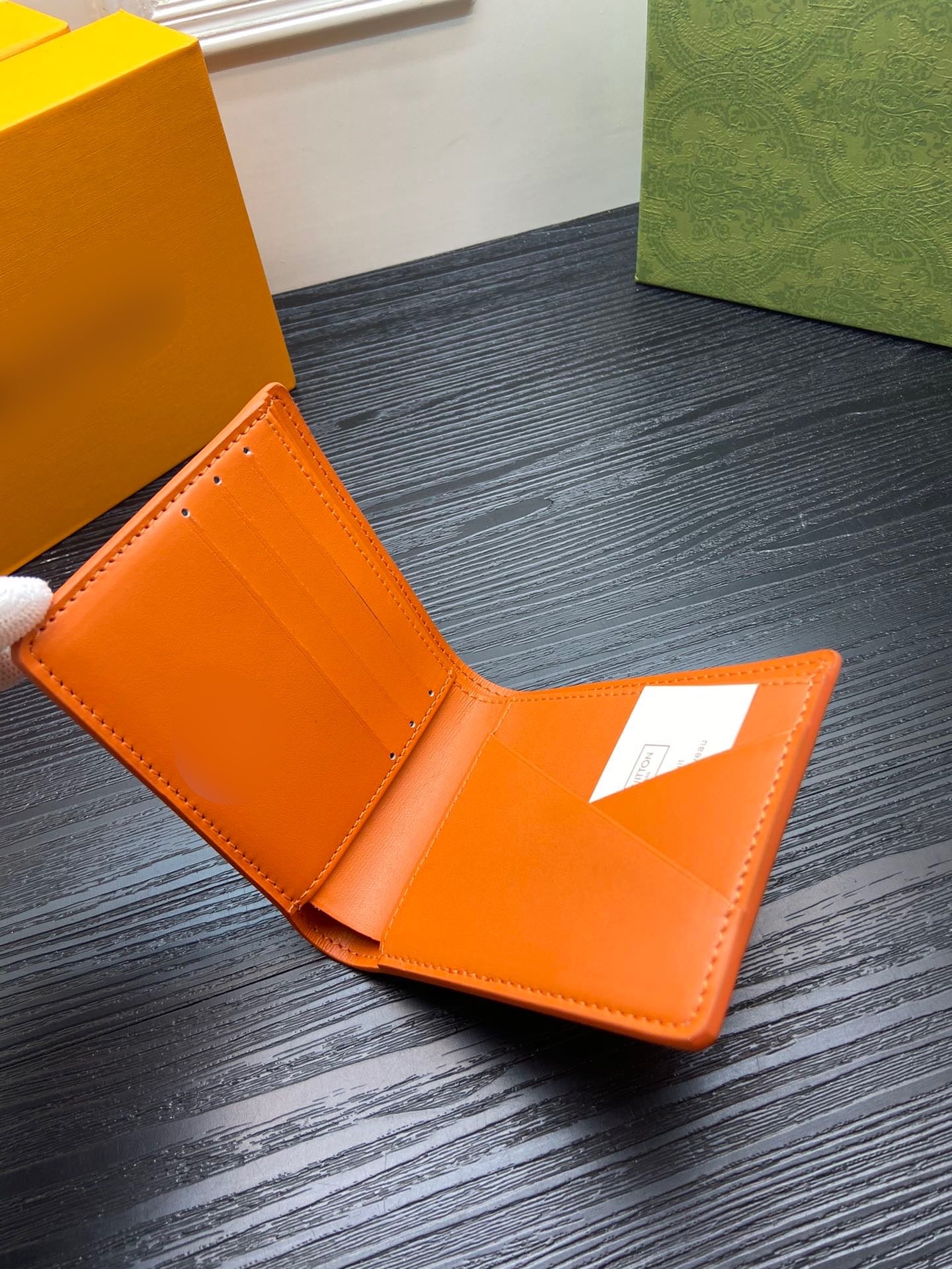 Orange Small Logo Medium Bi-Fold Wallet - PREORDER