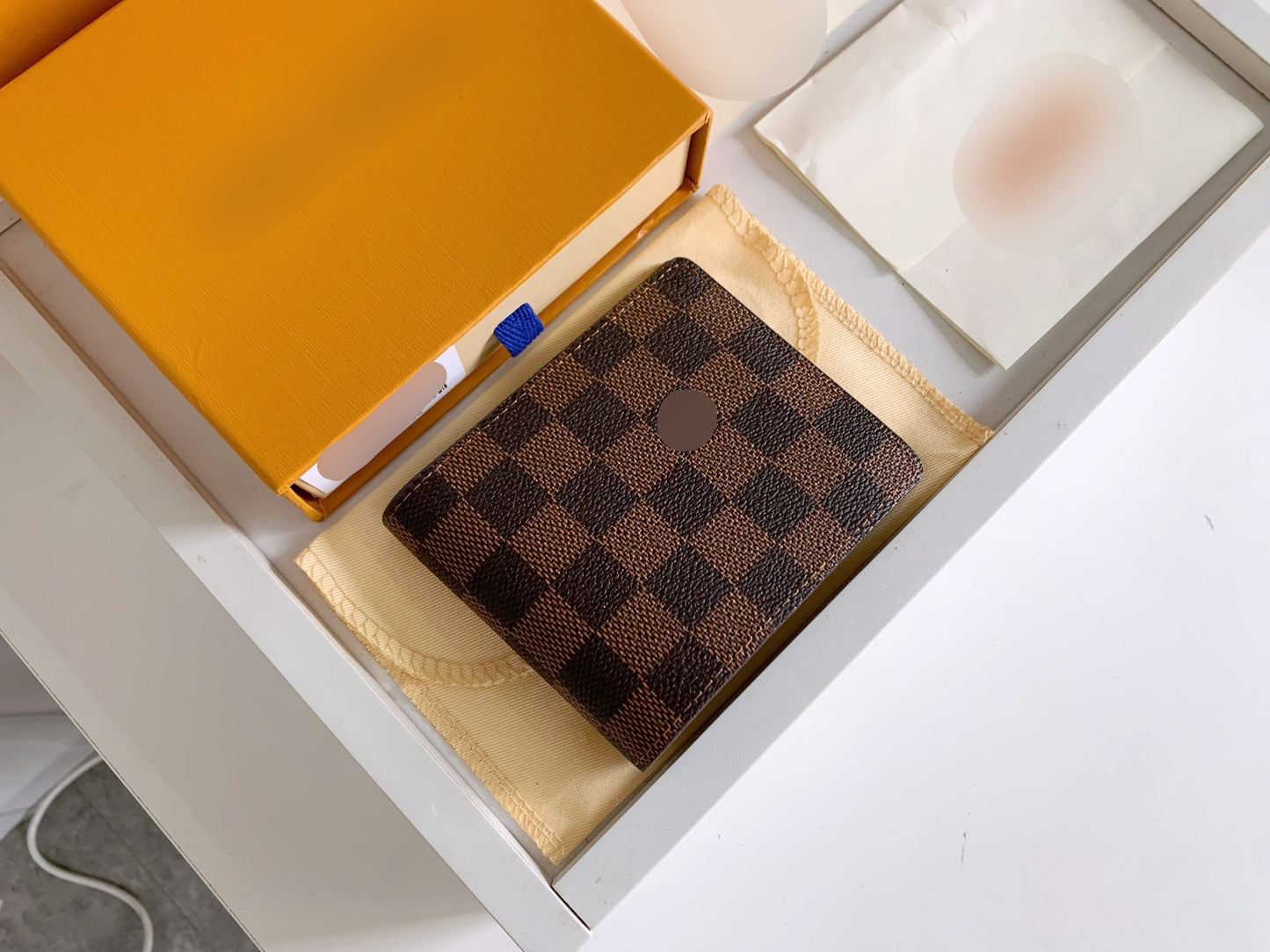 Brown Checkered Medium Bi-Fold Wallet with ID Insert- PREORDER