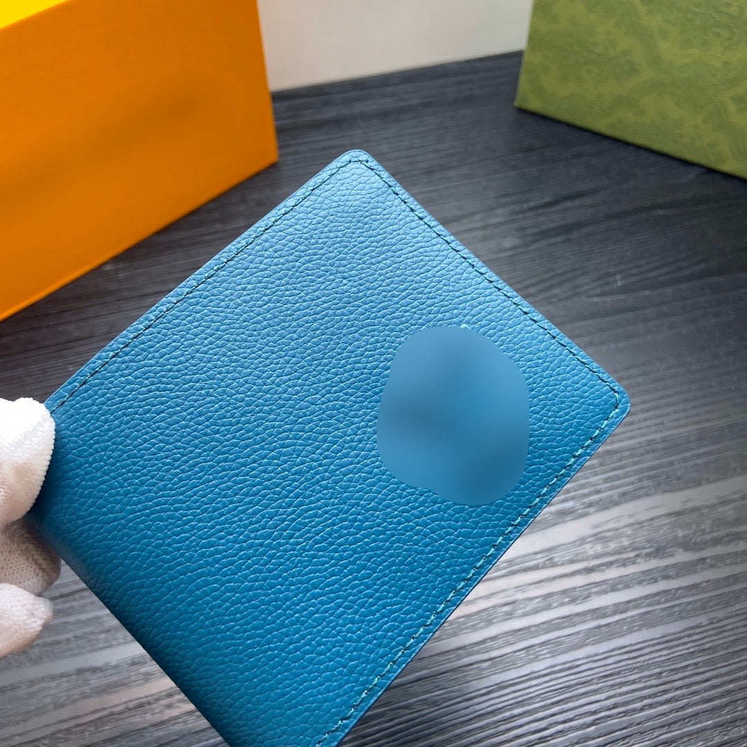 Blue Small Logo Medium Bi-Fold Wallet - PREORDER