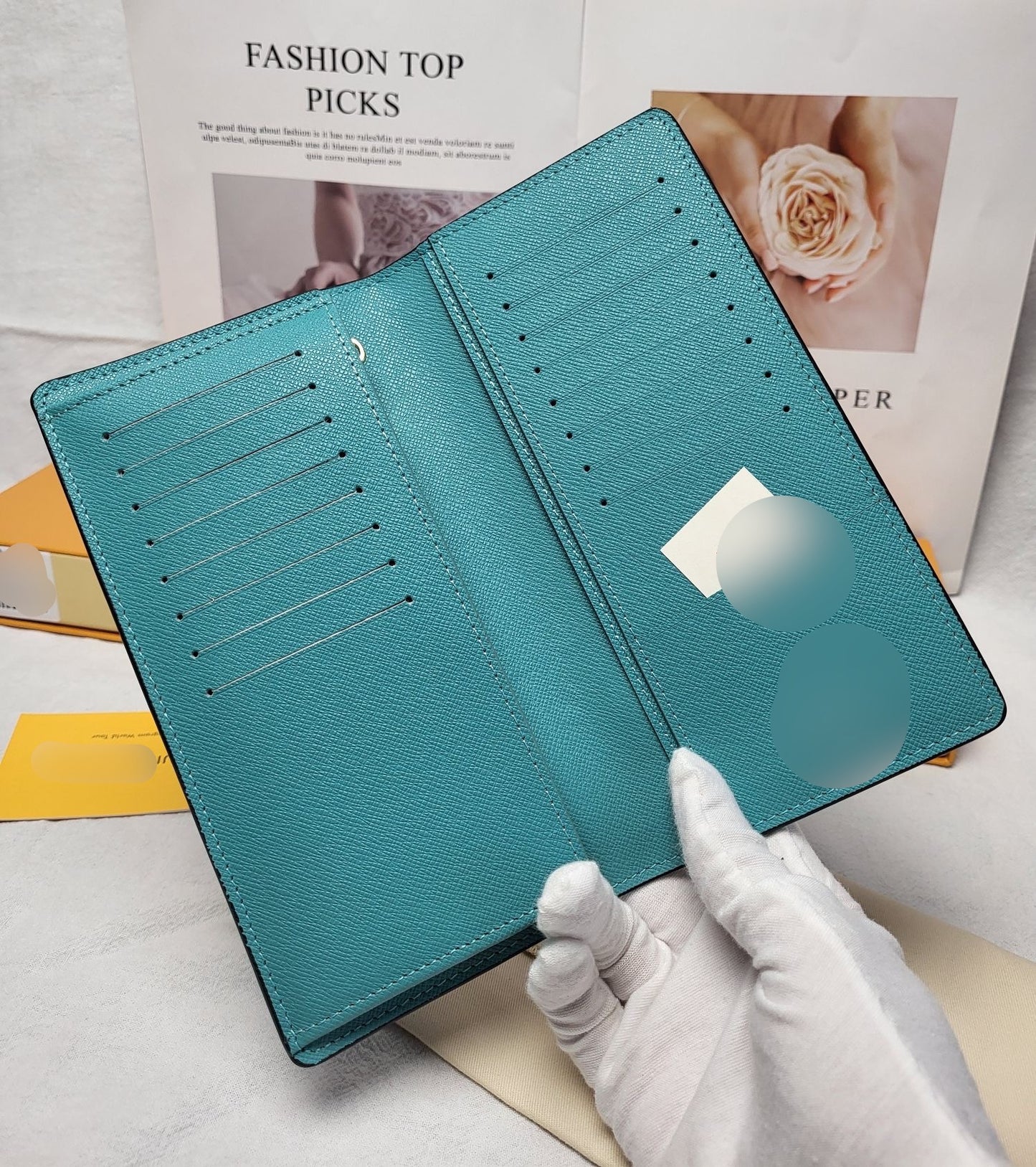 Teal Spray Paint Monogram Large Bi-Fold Wallet - PREORDER