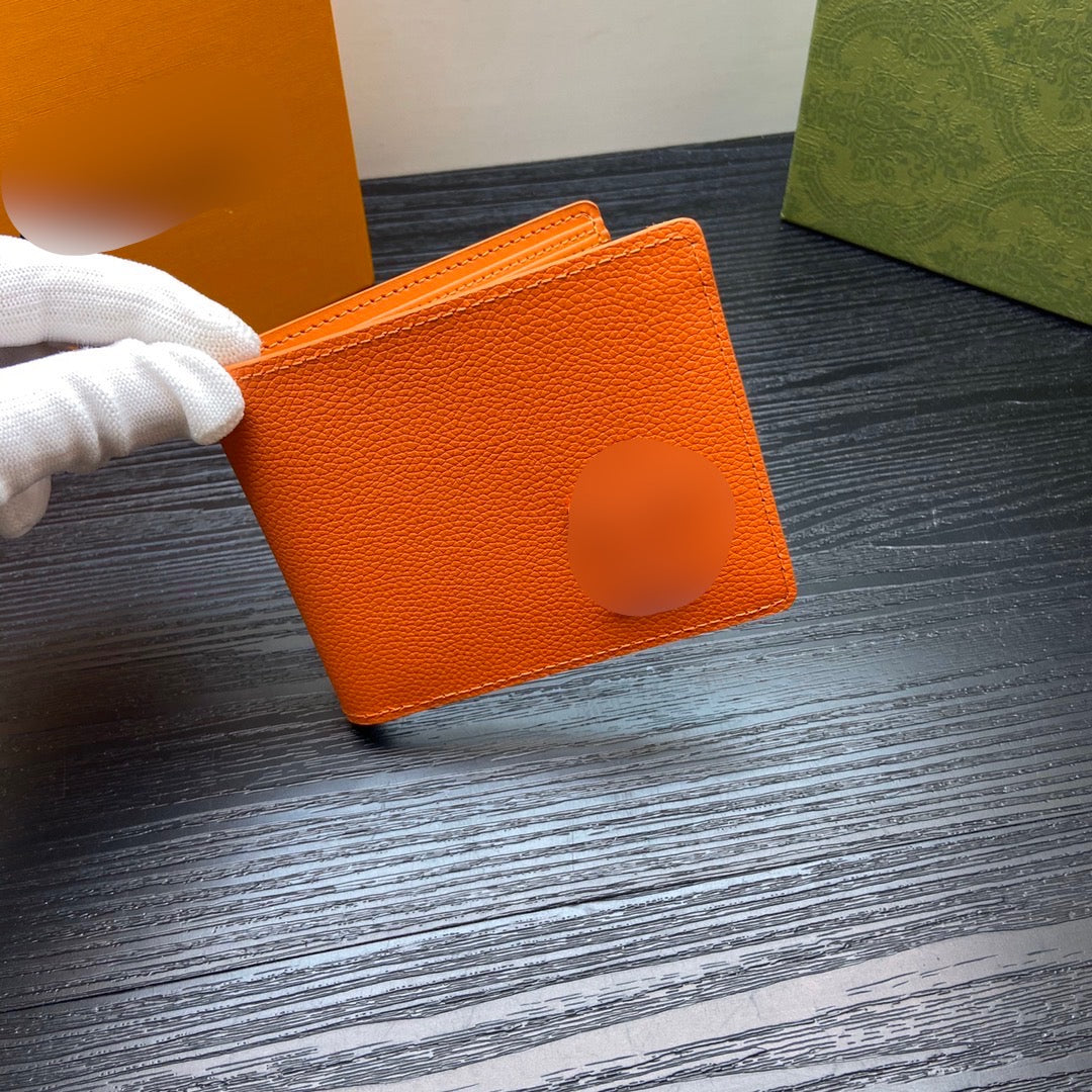 Orange Small Logo Medium Bi-Fold Wallet - PREORDER