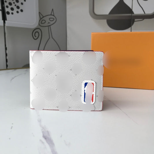 White Monogram Basketball Medium Bi-Fold Wallet - PREORDER